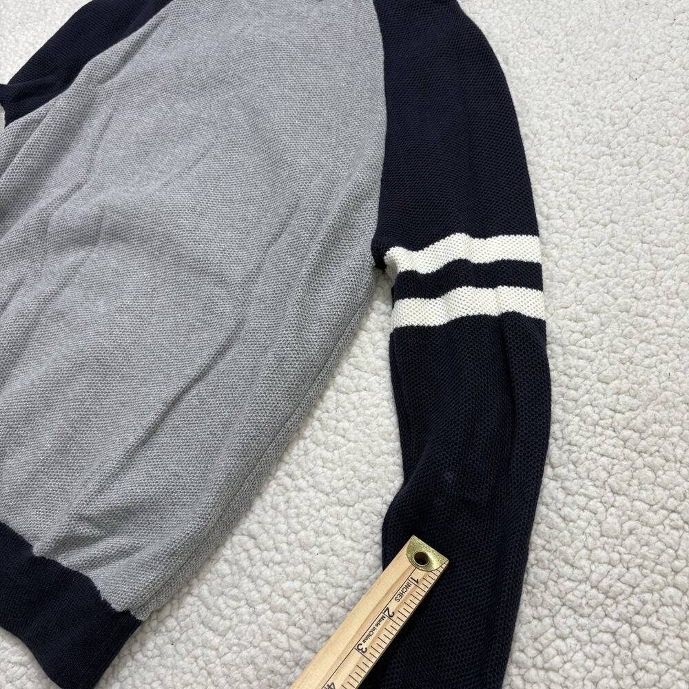 Polo Ralph Lauren Big Pony Full Zip Sweater Jacket Boys M Grey Black Mesh Raglan - Picture 4 of 7